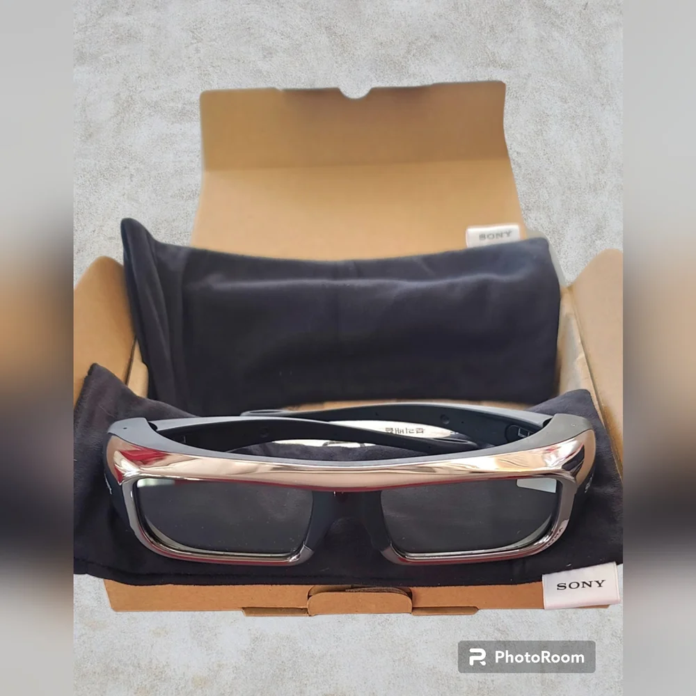 Sony TDG-BR100 3D Glasses (x2) NIB Tag has not been pulled from batteries yet
